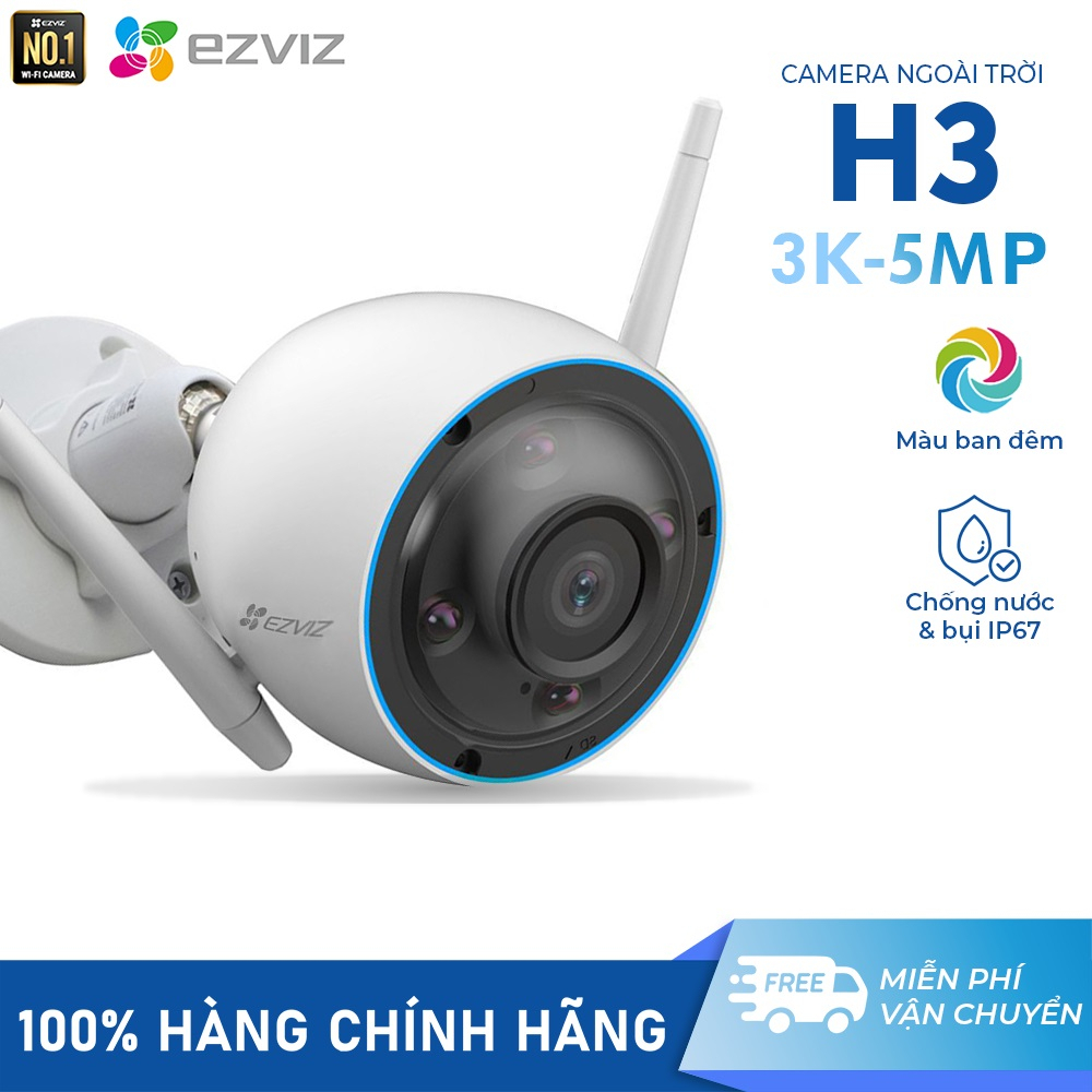 Camera Wifi Ezviz ngoài trời H3 5MP, C3TN, H3C 4MP chuẩn nén H265 - Hàng chính hãng