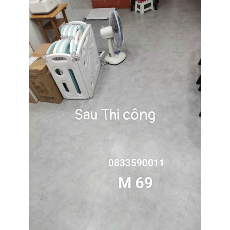 Sàn vân xi măng có keo sẵn .Sàn vân xi măng nhập khẩu, kt 1 miếng 45.7cmx4.57cm x 2mm,.Nhận thi công.
