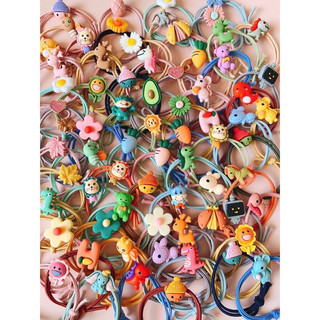 10 Dây buộc tóc có đế silicon 2 lớp làm cột tóc Handmade