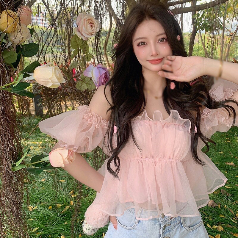 Áo Nữ Kiểu Trễ Vai Dáng Babydoll