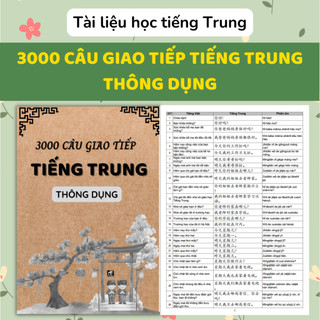 3000 câu giao tiếp tiếng Trung thông dụng