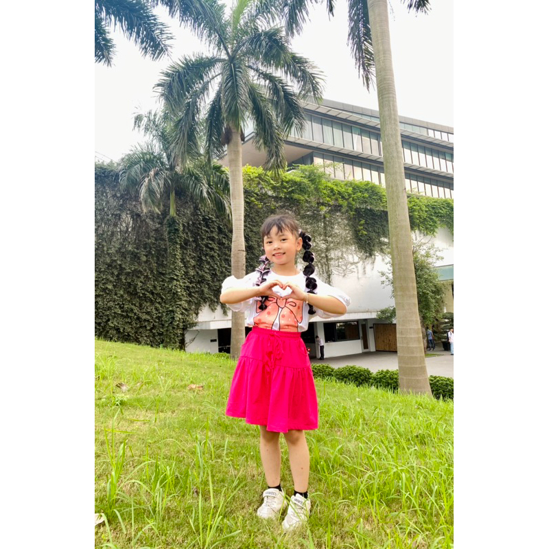 Sét bộ thun mùa hè size đại cho bé gái gồm áo thun cotton hình nơ xinh xắn phối chân váy có quần lót