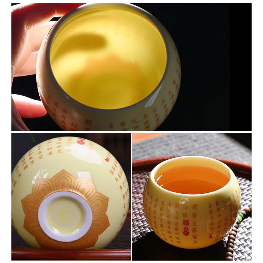 Chén Sứ Cảnh Đức Dùng Thưởng Trà, Sứ Trắng Tinh Khiết Vỏ Trứng Thấu Quang