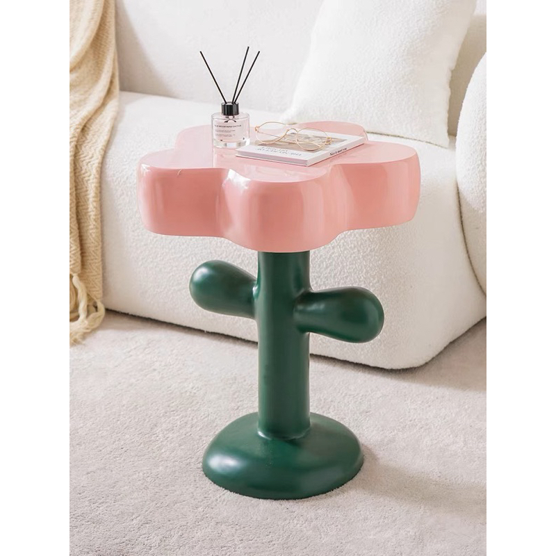 Bàn cafe decor bàn trà mô hình hoa hồng màu pastel, kệ decor góc sofa độc lạ phong cách Bắc âu