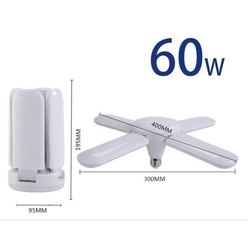 Bóng đèn led hình cánh quạt 4 cánh và 1 bóng giữa 60w, bóng đèn led hình cánh quạt