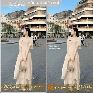 Bigsize áo dài cách tân nữ tay cánh tiên thủ công my01