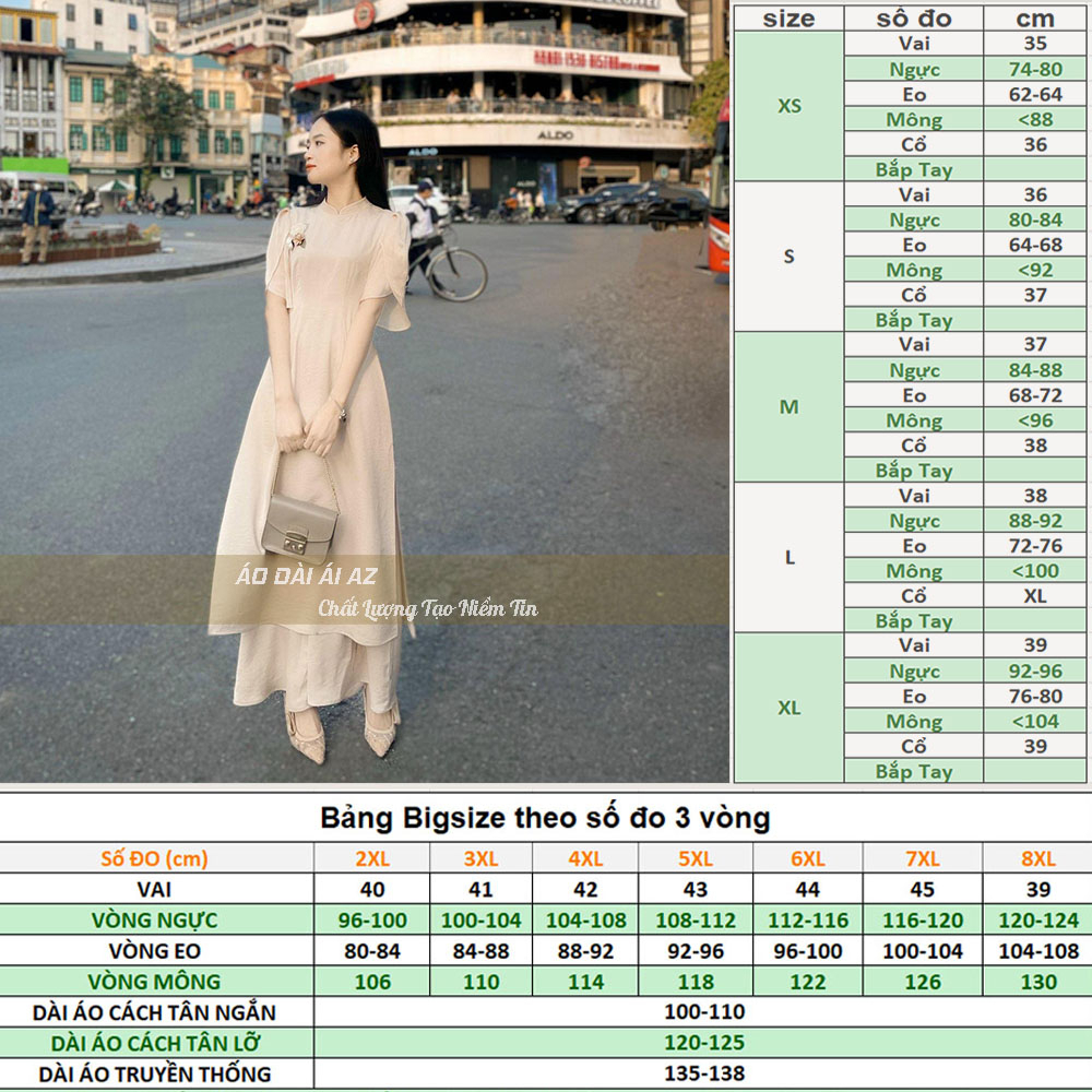 BigSize Áo Dài Cách Tân Nữ Tay Cánh Tiên Thủ Công MY01