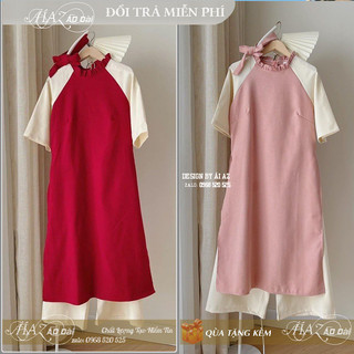 BigSize Áo Dài Cách Tân Nữ Tay Cánh Tiên Thủ Công LT10