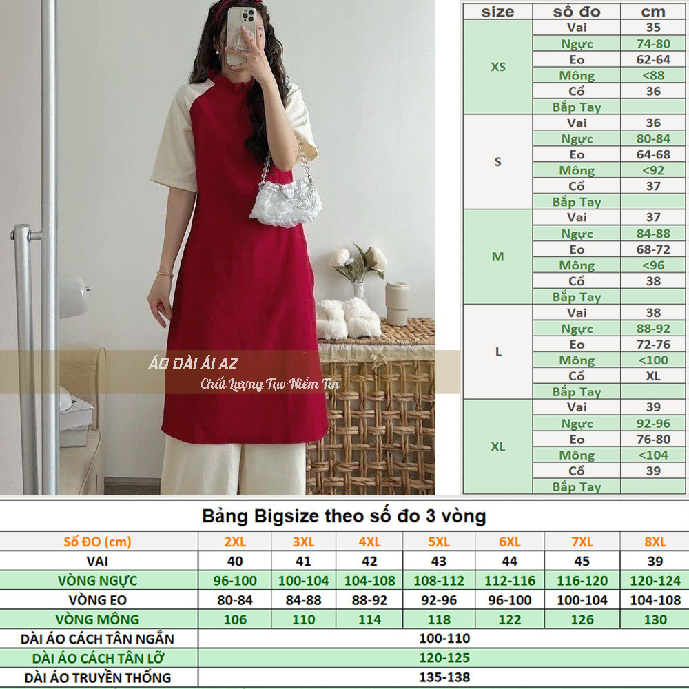 BigSize Áo Dài Cách Tân Nữ Tay Cánh Tiên Thủ Công LT10