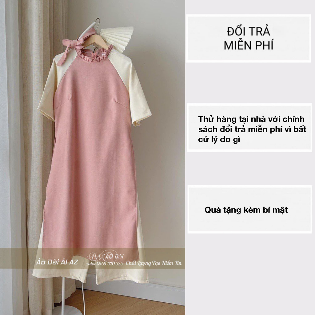 BigSize Áo Dài Cách Tân Nữ Tay Cánh Tiên Thủ Công LT10