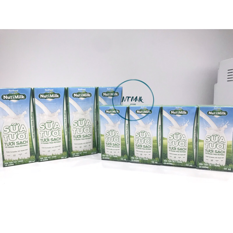 Thùng 48 hộp Nutimilk sữa tươi tươi sạch 180ml - NTMilk