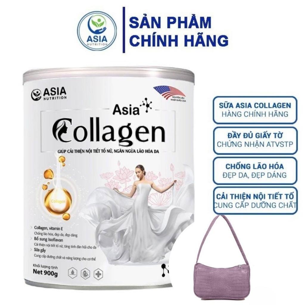Sữa ASIA Collagen tăng cường nội tiết tố ASIA NUTRITION 900g tặng túi xách
