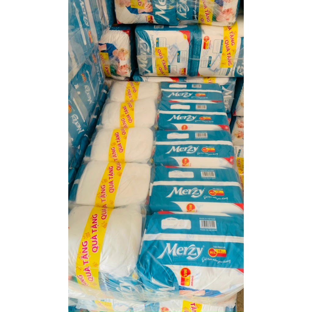 Tấm đệm lót Merzy, lót người già, tấm lót người lớn Merzy siêu thấm. khô thoáng, 3 lớp thoáng khí chống hăm