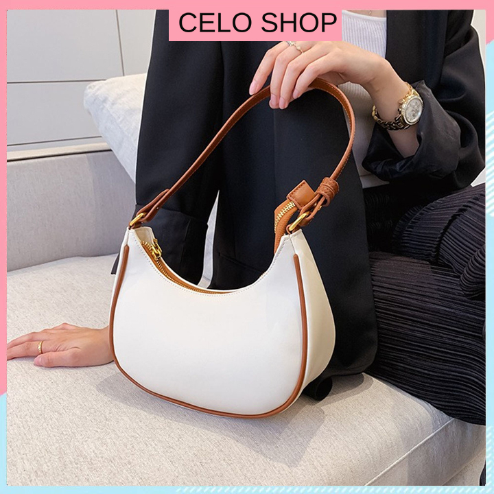 Túi xách nữ đi tiệc kẹp nách dáng thuyền Celo Shop dây da thời trang sang chảnh đựng ví điện thoại