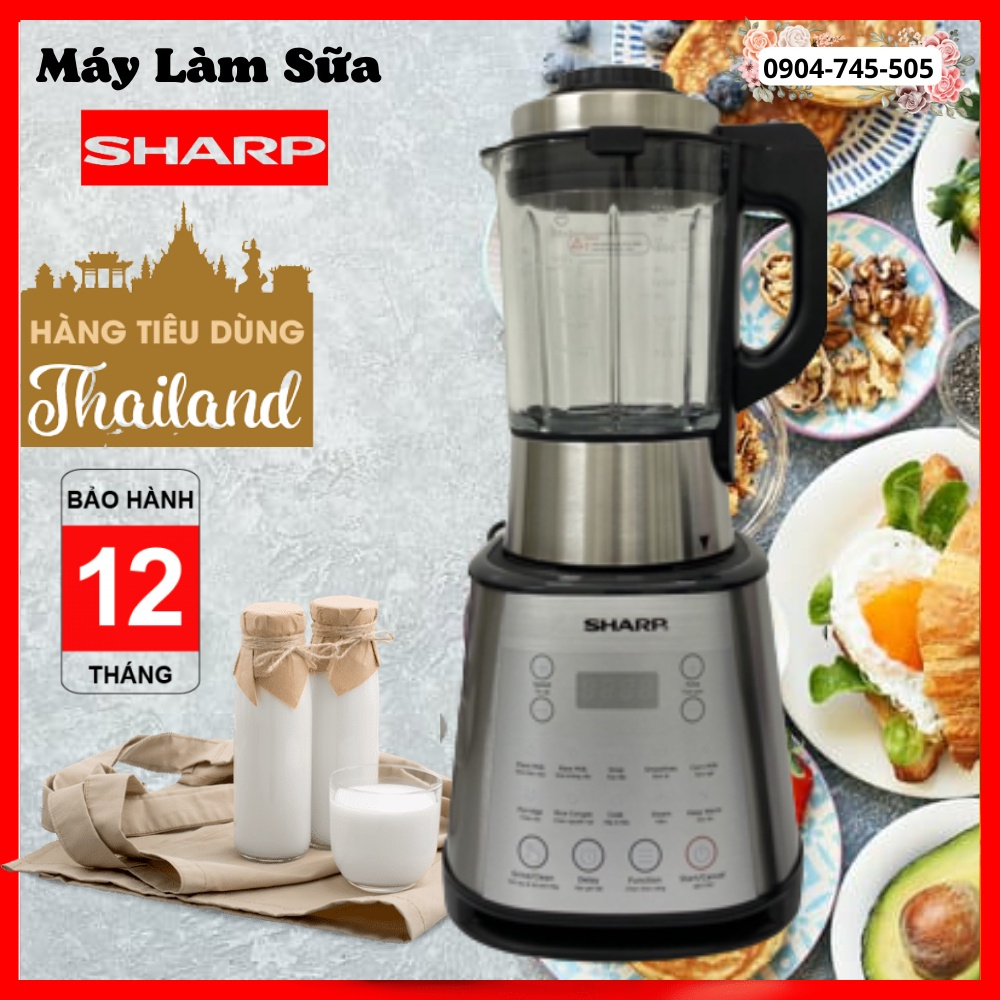 Máy Làm Sữa Hạt, Máy Nấu Sữa Hạt, Xay Sinh Tố Đa Năng SHARP KS-168 xuất xứ THÁI LAN bảo hành 12 Tháng