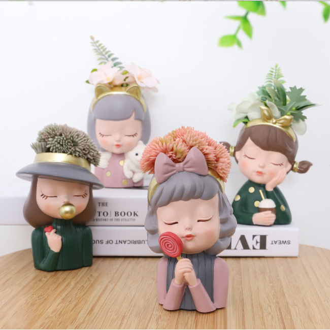 Chậu Cây Cô Gái, Chàng Trai Mini, Hoa Baby Trang Trí Phòng Đẹp, Trồng Sen Đá