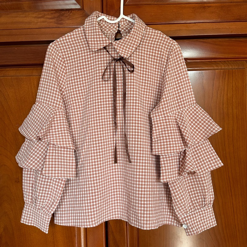 Thanh lý áo sơ mi hồng sọc caro kiểu nữ siêu xinh thanh lịch trang nhã freesize tay ngắn thanh lí sơ