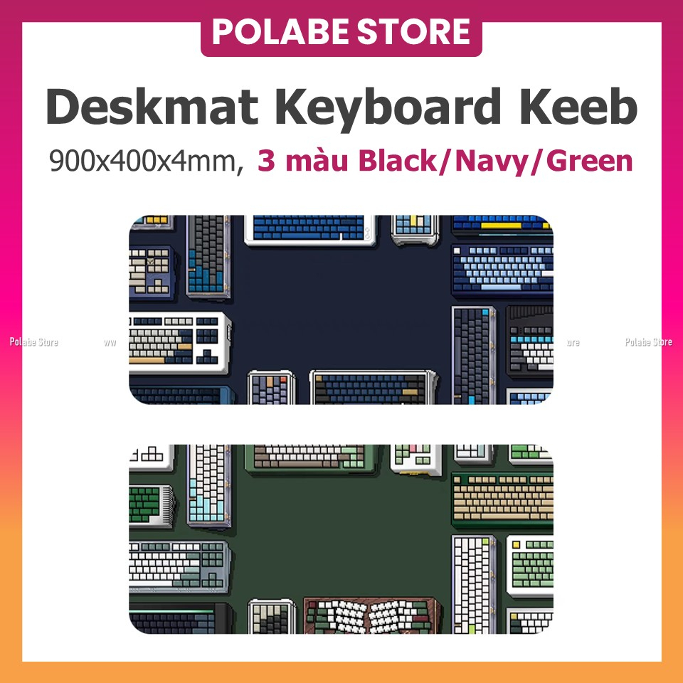 DESKMAT POL KEYBOARD ADDICT lót chuột cỡ lớn lót bàn phím kích thước 900x400x4mm Deskpad bàn di chuột - Polabe Store