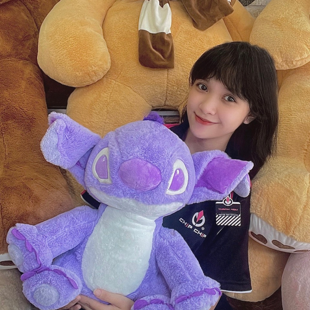 Gấu Bông Lông Mịn Stitch Tím Mộng Mơ Dễ Thương