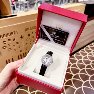 Đồng hồ nữ Royal Crown 6305 dây da size 33mm, chống nước, vỏ thép không gỉ, full box, Luxury diamond watch