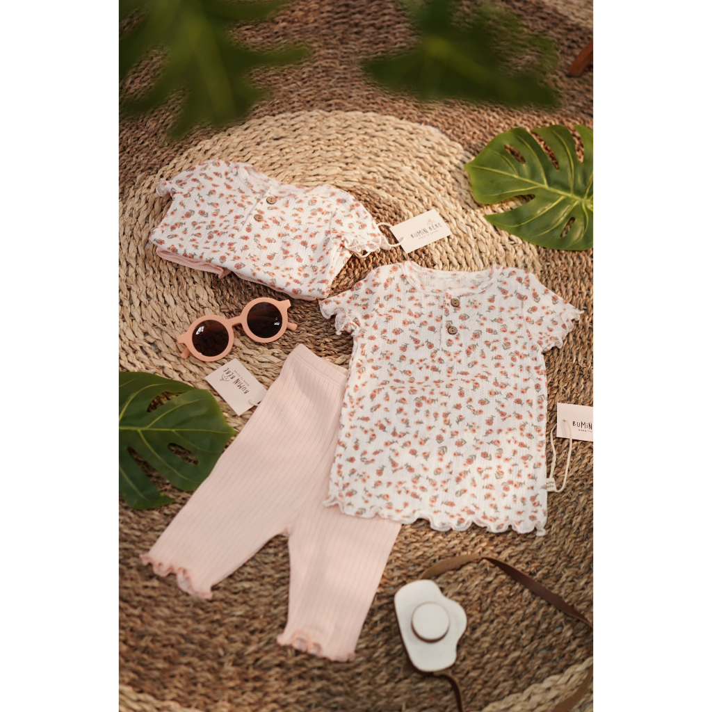 Set Áo Quần Mùa Hè CHo Bé Gái Hoa Cam Vải Cotton Thông Hơi THoáng Mát , CHo Bé Gái 1 Đến 24 Tháng , 4 Đến 13kg