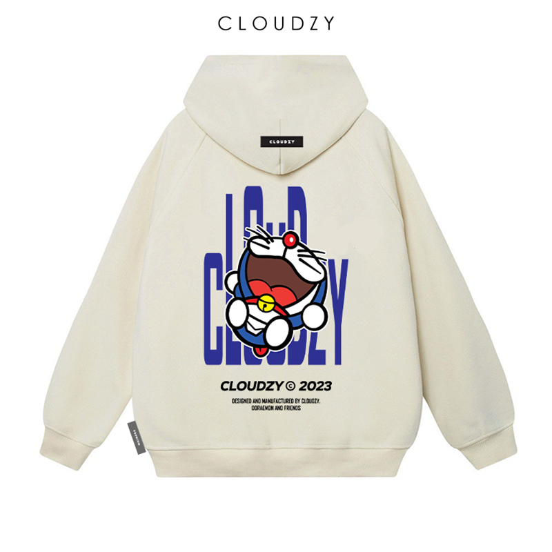 Áo hoodie local brand nam nữ unisex cặp đôi nỉ ngoại cotton form rộng có mũ xám đen dày cute zip CLOUDZY DOREMON