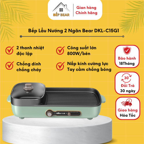 BẾP LẨU NƯỚNG ĐIỆN 2 NGĂN, LẨU NƯỚNG ĐA NĂNG, DUNG TÍCH 1L, 3L, CHÍNH HÃNG_BẢO HÀNH 18 THÁNG