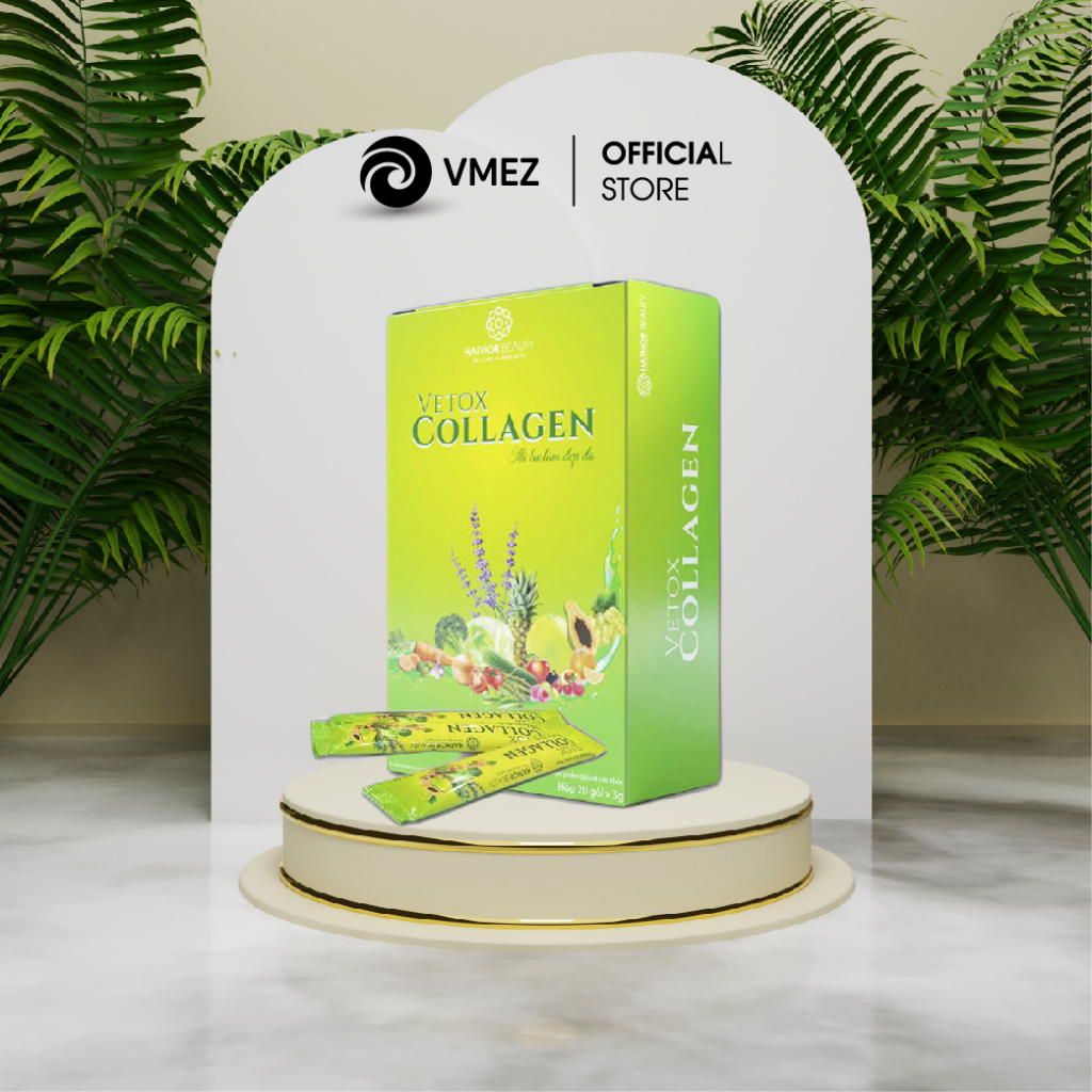 Cốm uống giúp da Khỏe Đẹp - Vetox Collagen Hathor Beauty (Kim Thiên Hoa) 3gr x 20 gói - VMEZ