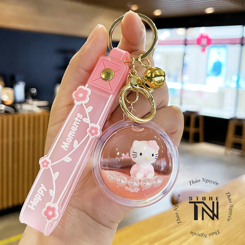 Móc khóa acrylic hình ly trà sữa, cây kem, ngôi sao, cây kẹo con mèo bên trong, móc treo túi xách balo