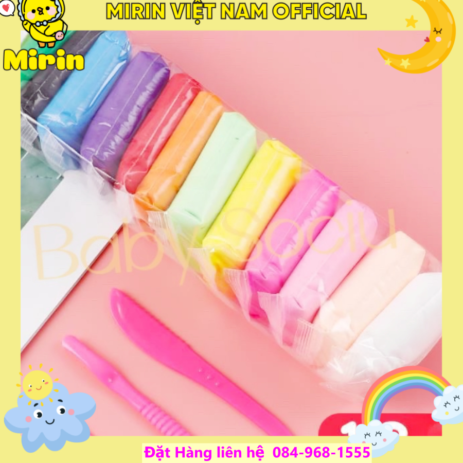 Đất Sét Nặn Tự Khô Nhật Bản - 12 màu Mirin Việt Nam - MIRIN 1578