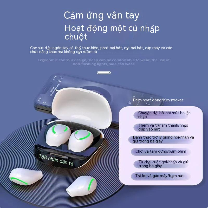 Tai nghe Bluetooth không dây 5.3tws Mini Pea không thấm nước cảm ứng vô hình mã thiết kế ksc-543 không đau tai