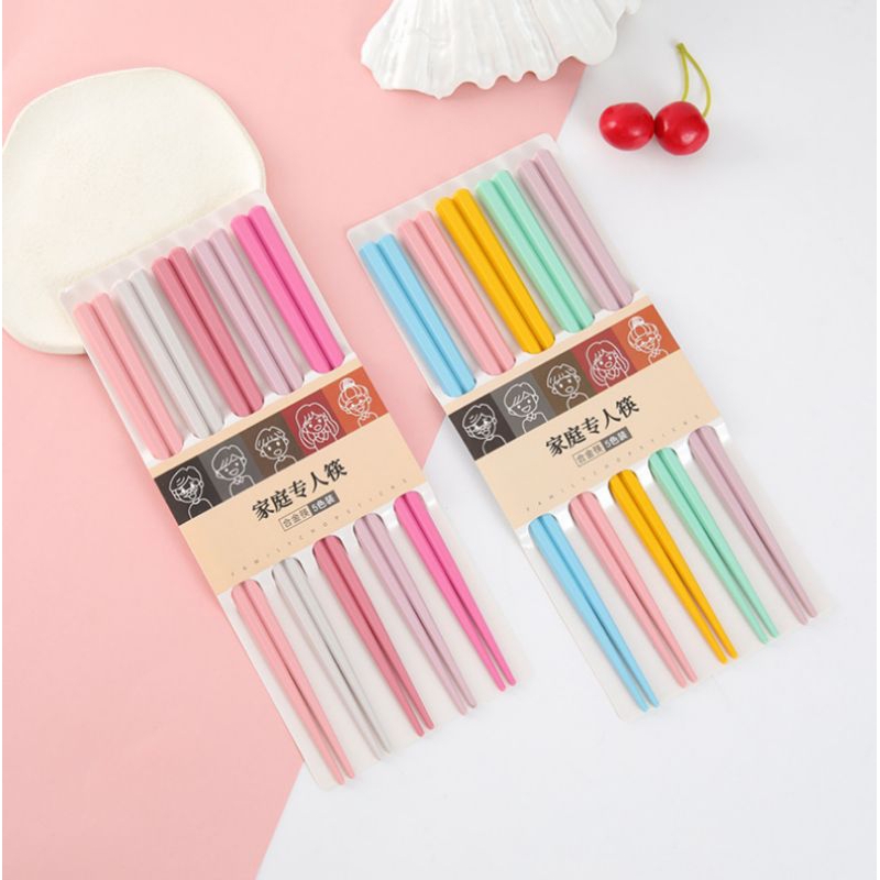 Bộ 5 đôi đũa màu sắc,,,