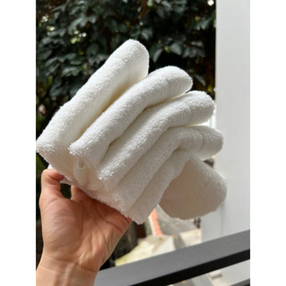 Set 5 khăn mặt Muji màu trắng Nhật xuất xịn