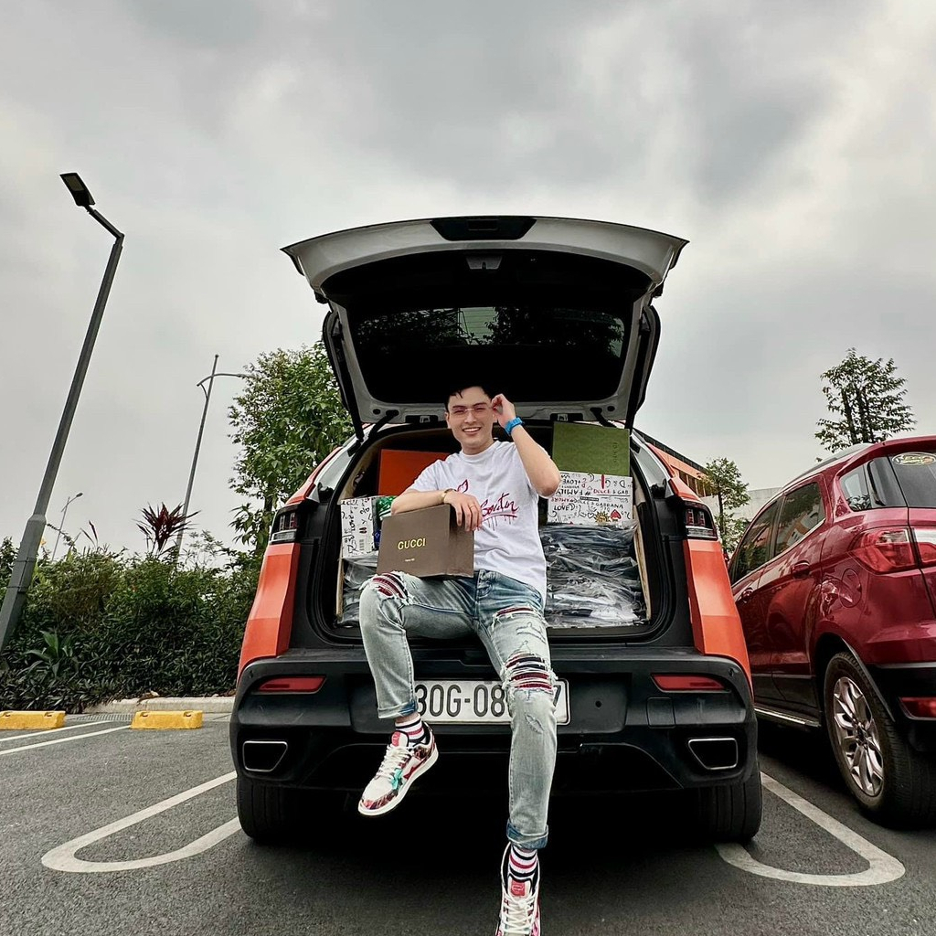 Quần AMIRI Like_Auth Xanh Mài Bạc 4 Khuy Lót Da Nhăn Gối Quần bò nam xanh nhạt vá gối họa tiết Hot Trend