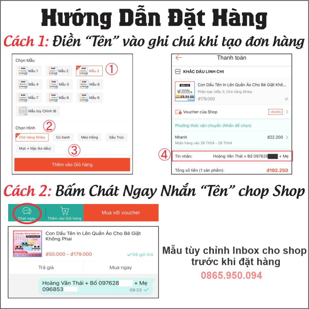 Con Dấu Tên In Lên Quần Áo Cho Bé Giặt Không Phai