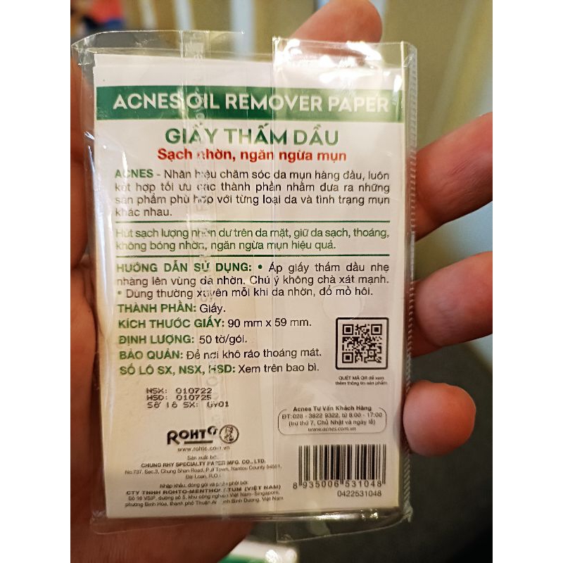 Giấy thấm dầu 50 tờ acnet