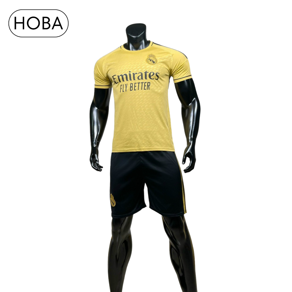 Quần áo bóng đá, đồ đá banh CLB Real Madrid vàng đồng