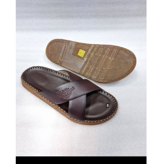 DÉP NAM QUAI CHỮ X , DA BÒ THẬT CAO CẤP- ĐT02