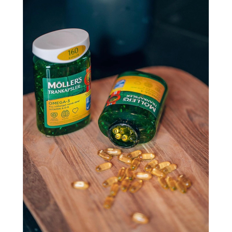 Dầu Cá Omega-3 DHA MOLLERS TRANKAPSLER Nauy Hộp 160 viên - Dầu Cá Nauy