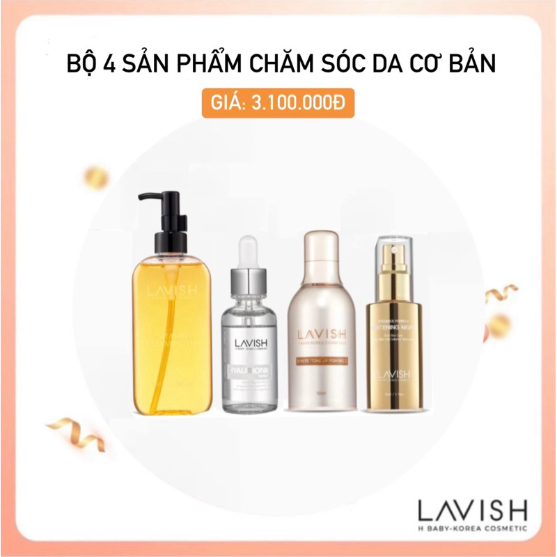 Bộ 4 sản phẩm dưỡng da cơ bản Lavish H Baby (Korea)