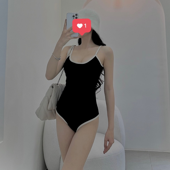 Bodysuit hai dây nữ viền nổi chất thun co dãn I Hhvintage | BigBuy360 - bigbuy360.vn