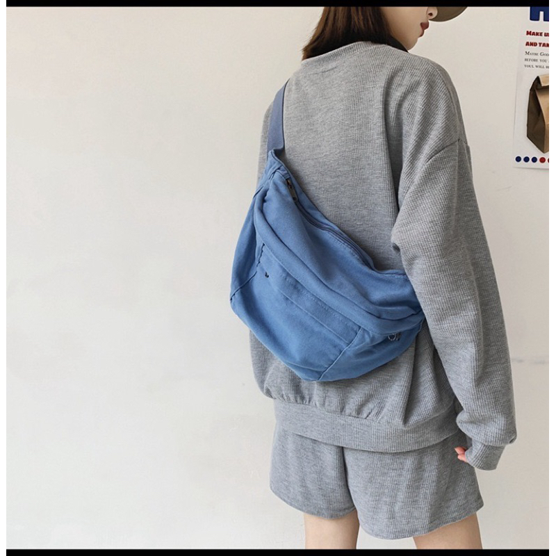 Túi vải canvas Túi bao tử nam nữ unisex Túi vải bố cá tính