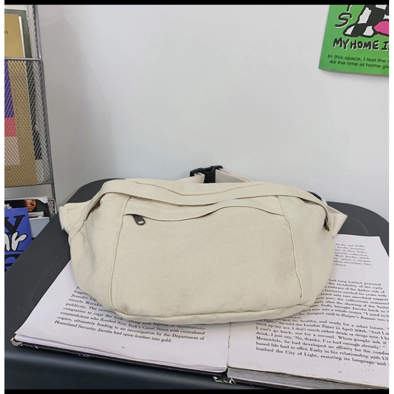 Túi vải canvas Túi bao tử nam nữ unisex Túi vải bố cá tính