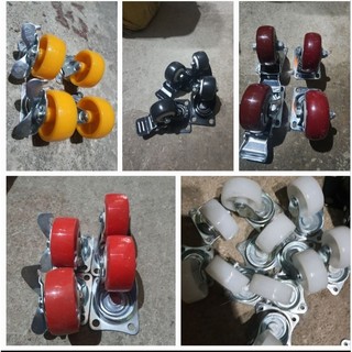 bánh xe quay 360 1 bộ 4 cái 2 khóa 2 quay