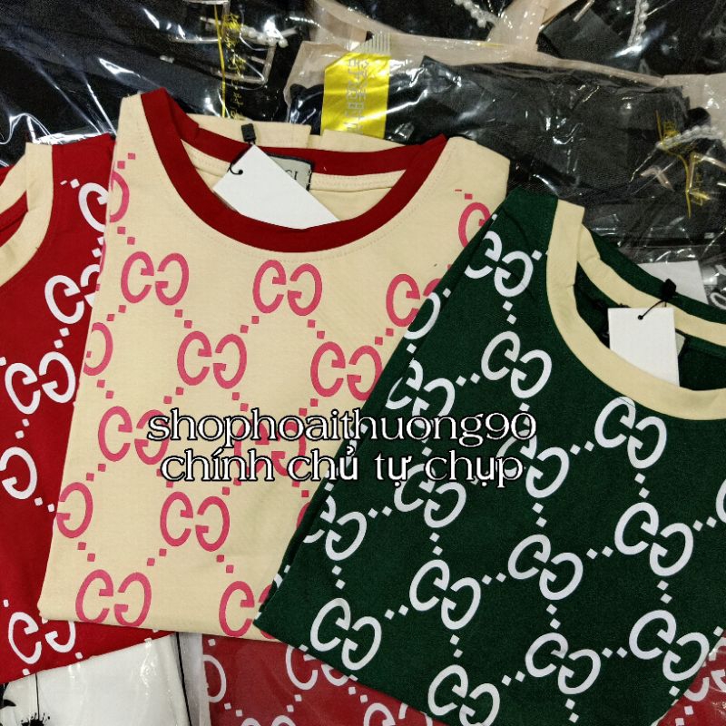 Áo phông rộng tay lỡ GG phối viền cổ đẹp ( ảnh sàn tự chụp )