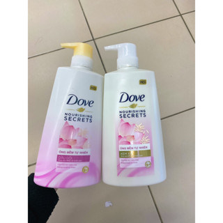 DẦU GỘI /DẦU XẢ DOVE HOA SEN VÀ NƯỚC GẠO ÓNG MỀM TỰ NHIÊN 640g/610g