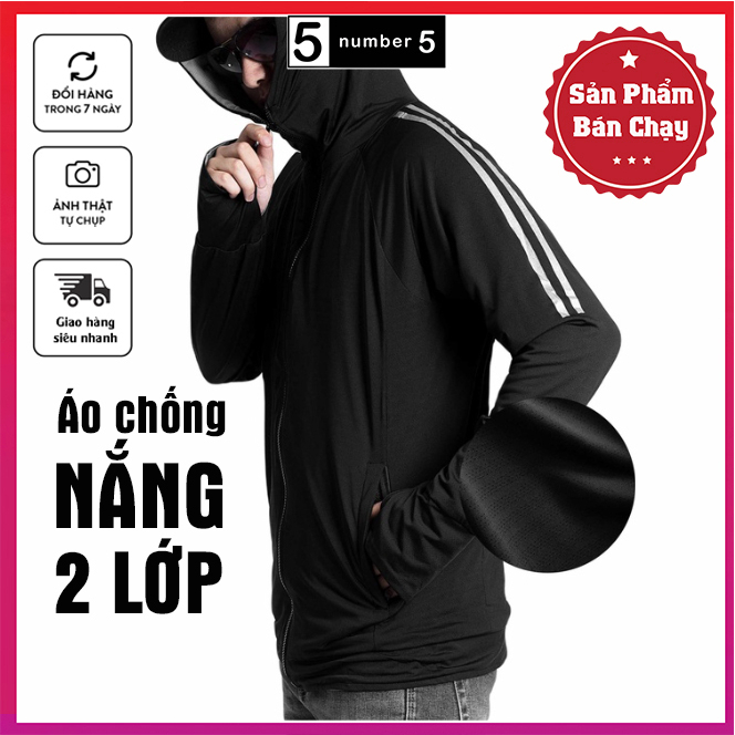 Áo Chống Nắng Nam 2 Lớp Dày Dặn 2 Mặt Thông Hơi, Thoáng Mát Chống Tia UV Cao Cấp [ACNS]