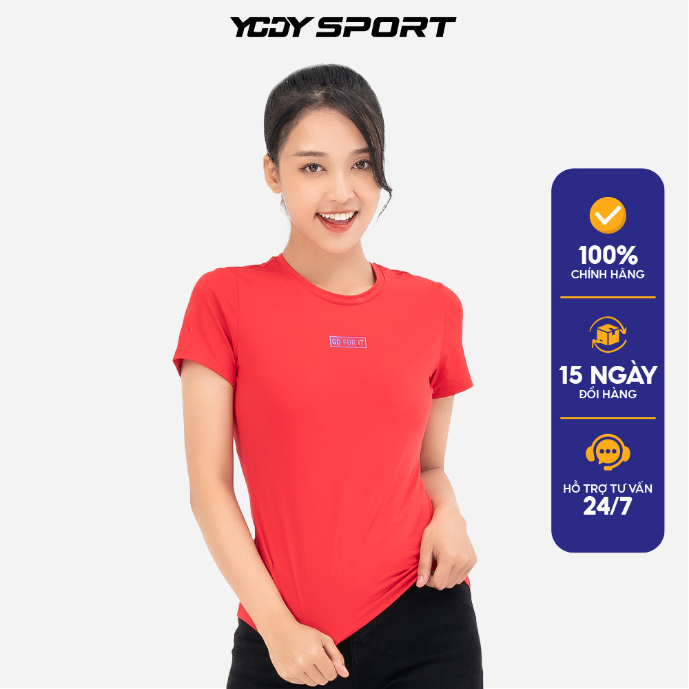 Áo thun nữ YODY kiểu dáng năng động trẻ trung thoải mái và thấm hút mồ hôi in chữ Go for it STN5008