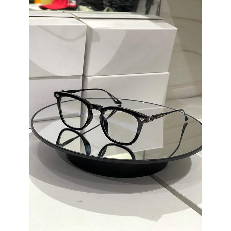 Gọng kính cận nam nữ Chrome Heart dáng vuông gọng kim loại siêu bền Fullbox bảo hành 3 tháng