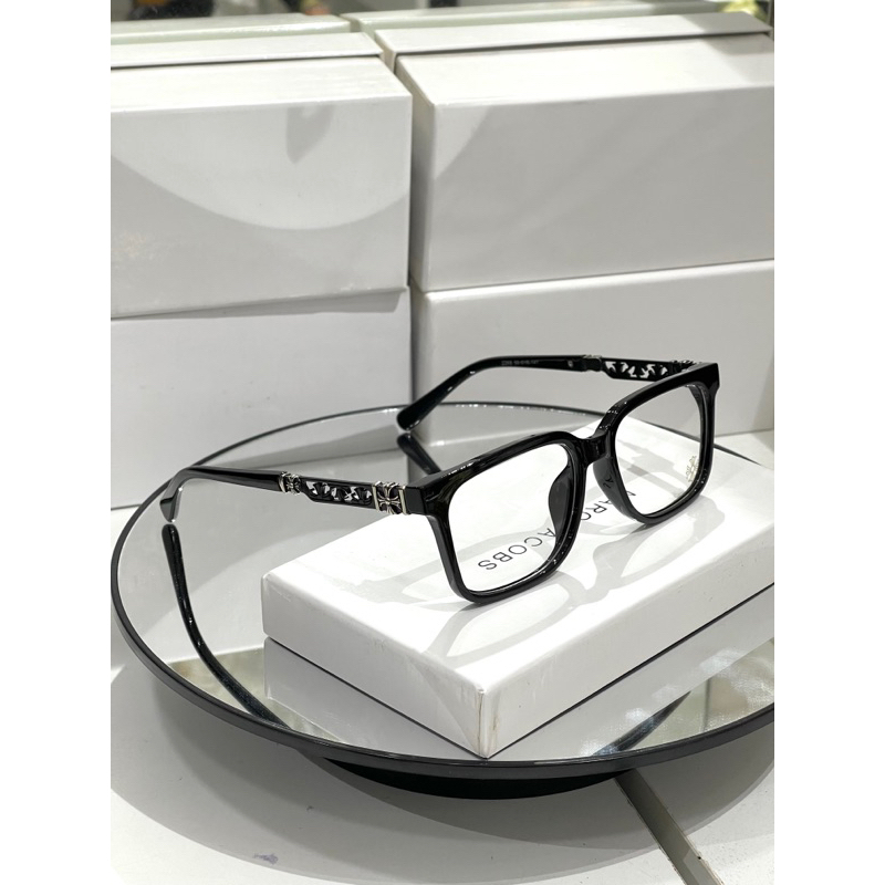 Gọng kính cận nam nữ Chrome Heart dáng vuông gọng kim loại siêu bền Fullbox bảo hành 3 tháng